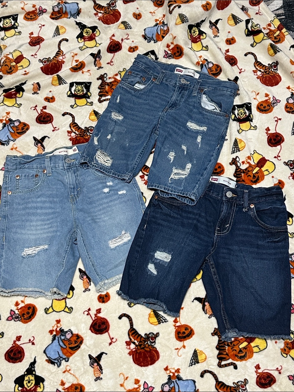 Levi's Bundle Kids Denim Shorts Trio - Light, Medium & Dark Blue Washes